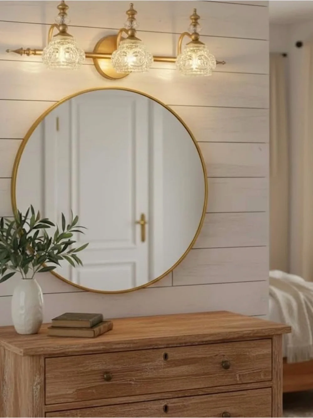 Bathroom Vanity Light Fixtures, Farmhouse Vintage Wall Sconce Lighting with G...